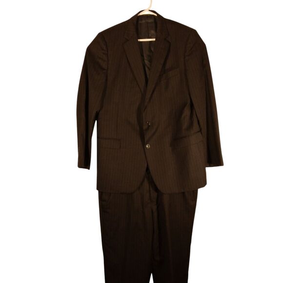 Brooks Brothers suit mens 1818 regent fit 45L wool 38x30 black 2 peice pants USA - Picture 1 of 16